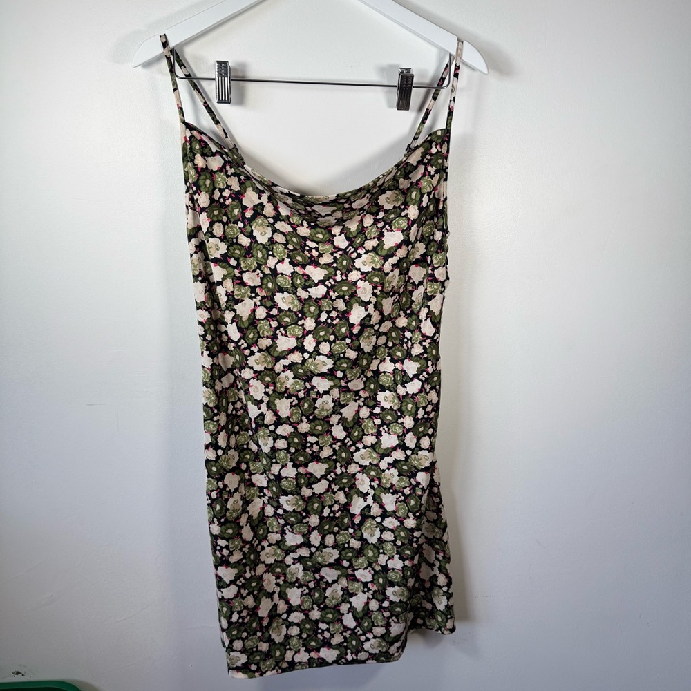 Vero Moda Floral Cowl Neck VMHelen Singlet Mini Dress  XS Black/Green/Pink/Whit
